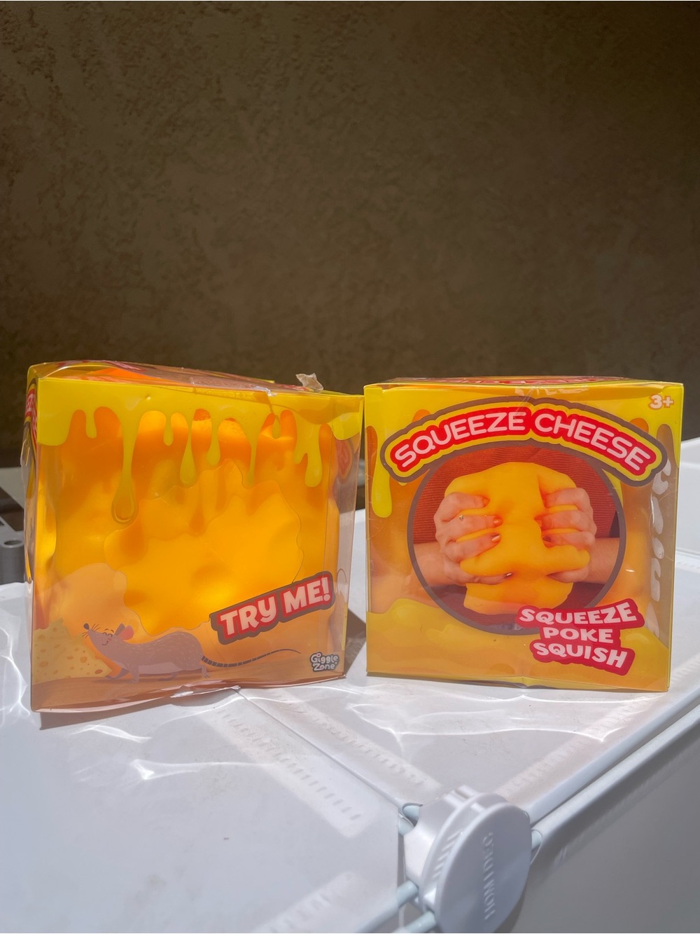 Squeeze Cheese Stress Toy - Orange Squishy Squeeze